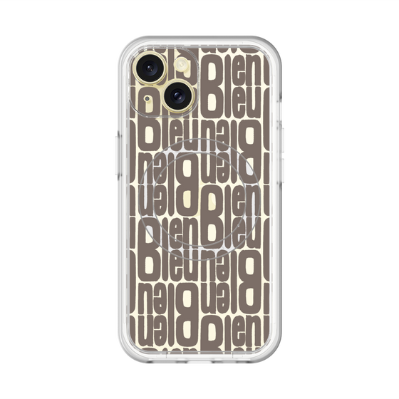 スリムプロテクションプレミアムケース with MagSafe［ LANVIN en Bleu - Logo Pattern - Black ］