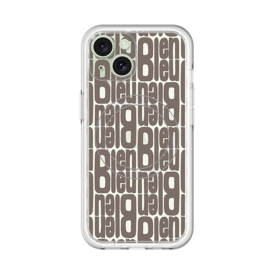 スリムプロテクションプレミアムケース with MagSafe［ LANVIN en Bleu - Logo Pattern - Black ］
