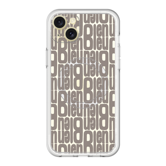 スリムプロテクションプレミアムケース with MagSafe［ LANVIN en Bleu - Logo Pattern - Black ］