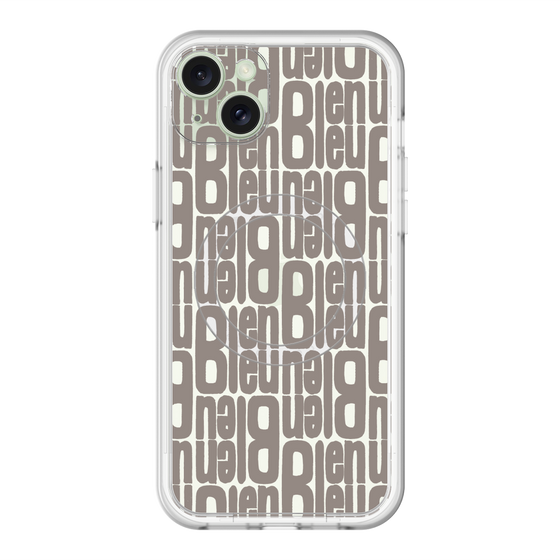 スリムプロテクションプレミアムケース with MagSafe［ LANVIN en Bleu - Logo Pattern - Black ］
