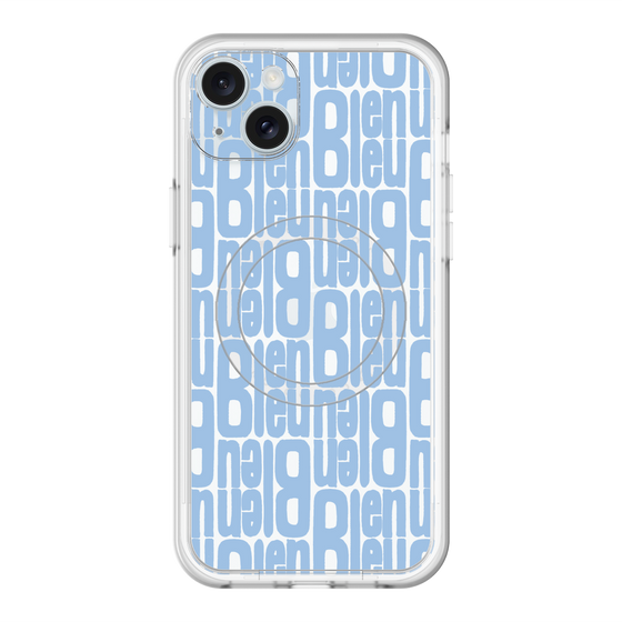 スリムプロテクションプレミアムケース with MagSafe［ LANVIN en Bleu - Logo Pattern - Blue ］
