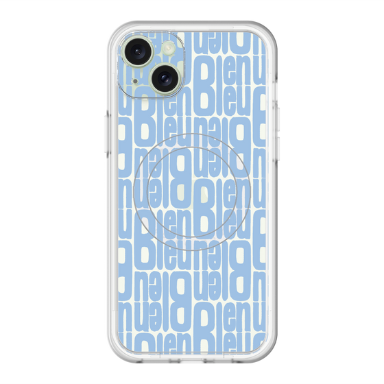 スリムプロテクションプレミアムケース with MagSafe［ LANVIN en Bleu - Logo Pattern - Blue ］