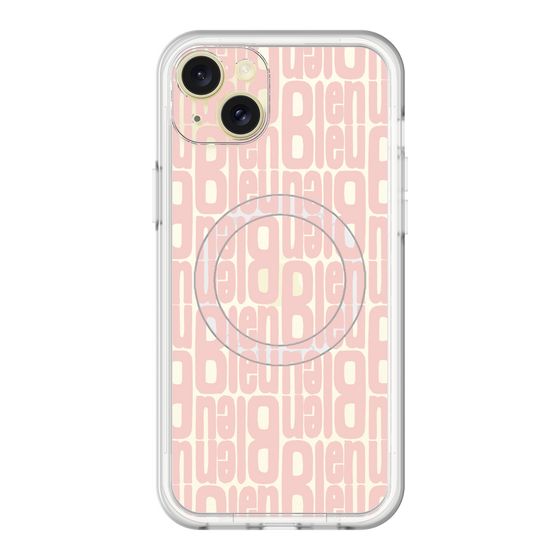 スリムプロテクションプレミアムケース with MagSafe［ LANVIN en Bleu - Logo Pattern - Pink ］