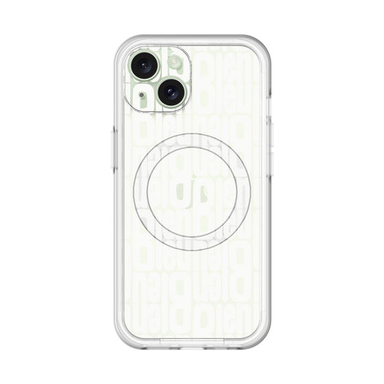 スリムプロテクションプレミアムケース with MagSafe［ LANVIN en Bleu - Logo Pattern - White ］