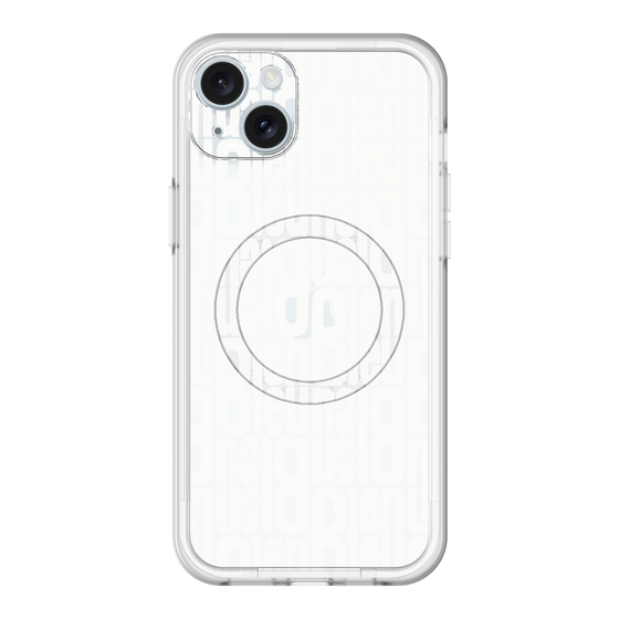 スリムプロテクションプレミアムケース with MagSafe［ LANVIN en Bleu - Logo Pattern - White ］