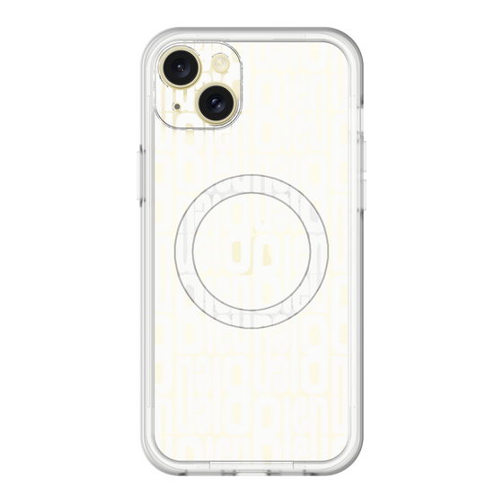 スリムプロテクションプレミアムケース with MagSafe［ LANVIN en Bleu - Logo Pattern - White ］