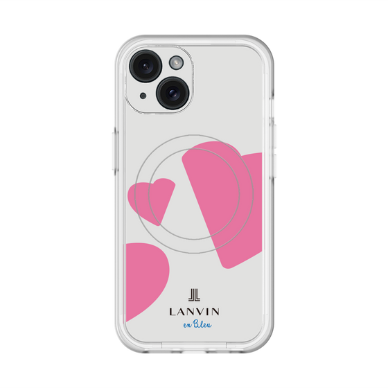 スリムプロテクションプレミアムケース with MagSafe［ LANVIN en Bleu Hearts Pink - ランバン ハート ピンク ］