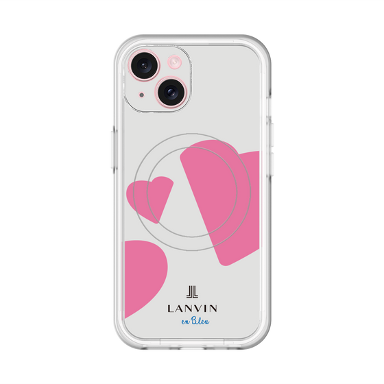 スリムプロテクションプレミアムケース with MagSafe［ LANVIN en Bleu Hearts Pink - ランバン ハート ピンク ］