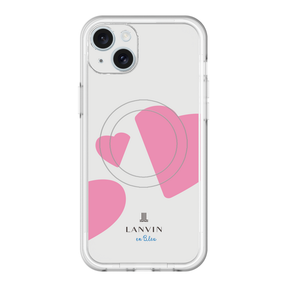 スリムプロテクションプレミアムケース with MagSafe［ LANVIN en Bleu Hearts Pink - ランバン ハート ピンク ］