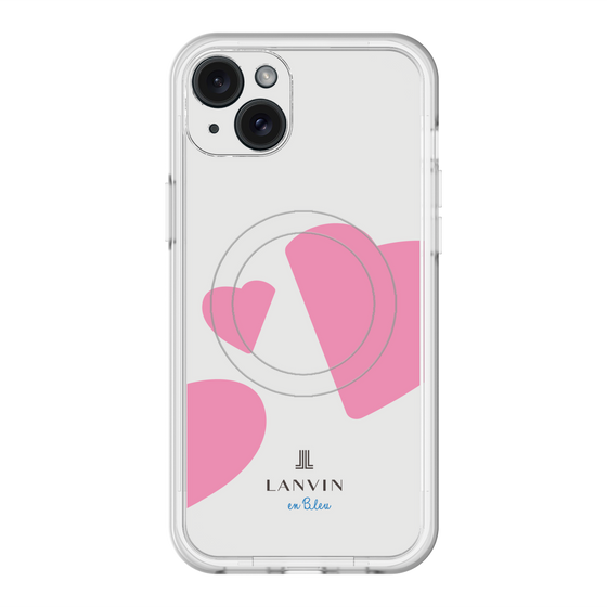 スリムプロテクションプレミアムケース with MagSafe［ LANVIN en Bleu Hearts Pink - ランバン ハート ピンク ］