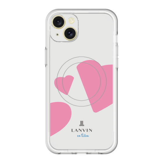スリムプロテクションプレミアムケース with MagSafe［ LANVIN en Bleu Hearts Pink - ランバン ハート ピンク ］