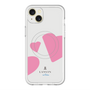 スリムプロテクションプレミアムケース with MagSafe［ LANVIN en Bleu Hearts Pink - ランバン ハート ピンク ］