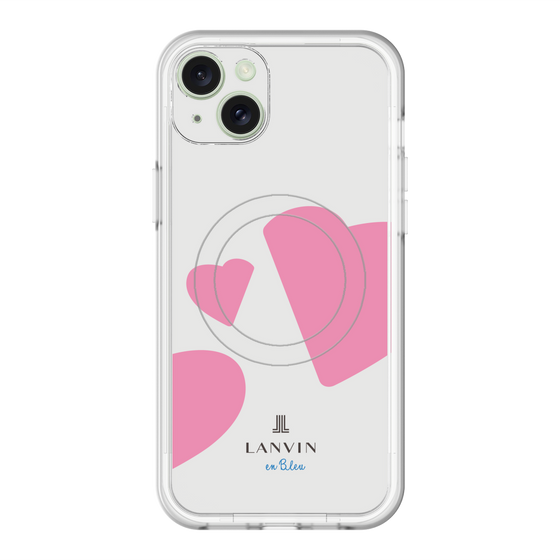 スリムプロテクションプレミアムケース with MagSafe［ LANVIN en Bleu Hearts Pink - ランバン ハート ピンク ］