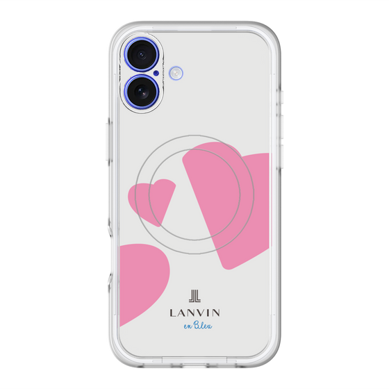 スリムプロテクションプレミアムケース with MagSafe［ LANVIN en Bleu Hearts Pink - ランバン ハート ピンク ］