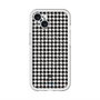 スリムプロテクションプレミアムケース with MagSafe［ Houndstooth Pattern Black with LANVIN en Bleu logo- ランバン 千鳥格子柄 ブラック ］