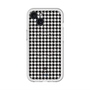 スリムプロテクションプレミアムケース with MagSafe［ Houndstooth Pattern Black with LANVIN en Bleu logo- ランバン 千鳥格子柄 ブラック ］