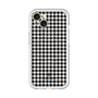 スリムプロテクションプレミアムケース with MagSafe［ Houndstooth Pattern Black with LANVIN en Bleu logo- ランバン 千鳥格子柄 ブラック ］