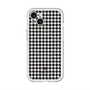 スリムプロテクションプレミアムケース with MagSafe［ Houndstooth Pattern Black with LANVIN en Bleu logo- ランバン 千鳥格子柄 ブラック ］