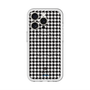 スリムプロテクションプレミアムケース with MagSafe［ Houndstooth Pattern Black with LANVIN en Bleu logo- ランバン 千鳥格子柄 ブラック ］