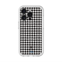スリムプロテクションプレミアムケース with MagSafe［ Houndstooth Pattern Black with LANVIN en Bleu logo- ランバン 千鳥格子柄 ブラック ］