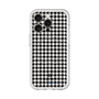 スリムプロテクションプレミアムケース with MagSafe［ Houndstooth Pattern Black with LANVIN en Bleu logo- ランバン 千鳥格子柄 ブラック ］