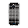 スリムプロテクションプレミアムケース with MagSafe［ Houndstooth Pattern Black with LANVIN en Bleu logo- ランバン 千鳥格子柄 ブラック ］