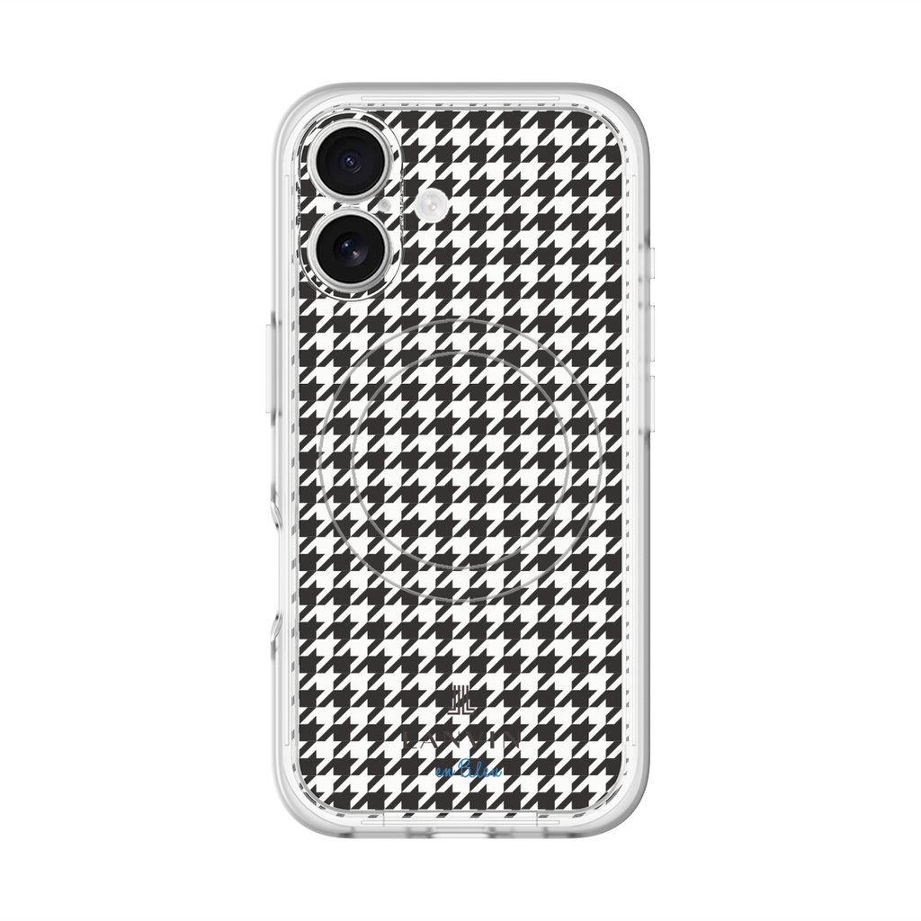 Houndstooth Pattern Black with LANVIN en Bleu logo- ランバン 千鳥格子柄 ブラック