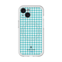 スリムプロテクションプレミアムケース with MagSafe［ Houndstooth Pattern Blue with LANVIN en Bleu logo- ランバン 千鳥格子柄 ブルー ］