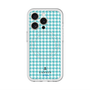 スリムプロテクションプレミアムケース with MagSafe［ Houndstooth Pattern Blue with LANVIN en Bleu logo- ランバン 千鳥格子柄 ブルー ］