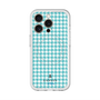 スリムプロテクションプレミアムケース with MagSafe［ Houndstooth Pattern Blue with LANVIN en Bleu logo- ランバン 千鳥格子柄 ブルー ］