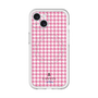 スリムプロテクションプレミアムケース with MagSafe［ Houndstooth Pattern Pink with LANVIN en Bleu logo- ランバン 千鳥格子柄 ピンク ］