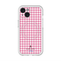 スリムプロテクションプレミアムケース with MagSafe［ Houndstooth Pattern Pink with LANVIN en Bleu logo- ランバン 千鳥格子柄 ピンク ］