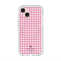 スリムプロテクションプレミアムケース with MagSafe［ Houndstooth Pattern Pink with LANVIN en Bleu logo- ランバン 千鳥格子柄 ピンク ］