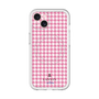 スリムプロテクションプレミアムケース with MagSafe［ Houndstooth Pattern Pink with LANVIN en Bleu logo- ランバン 千鳥格子柄 ピンク ］