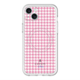 スリムプロテクションプレミアムケース with MagSafe［ Houndstooth Pattern Pink with LANVIN en Bleu logo- ランバン 千鳥格子柄 ピンク ］