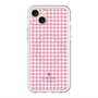 スリムプロテクションプレミアムケース with MagSafe［ Houndstooth Pattern Pink with LANVIN en Bleu logo- ランバン 千鳥格子柄 ピンク ］