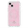 スリムプロテクションプレミアムケース with MagSafe［ Houndstooth Pattern Pink with LANVIN en Bleu logo- ランバン 千鳥格子柄 ピンク ］