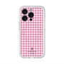 スリムプロテクションプレミアムケース with MagSafe［ Houndstooth Pattern Pink with LANVIN en Bleu logo- ランバン 千鳥格子柄 ピンク ］