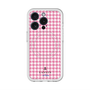スリムプロテクションプレミアムケース with MagSafe［ Houndstooth Pattern Pink with LANVIN en Bleu logo- ランバン 千鳥格子柄 ピンク ］