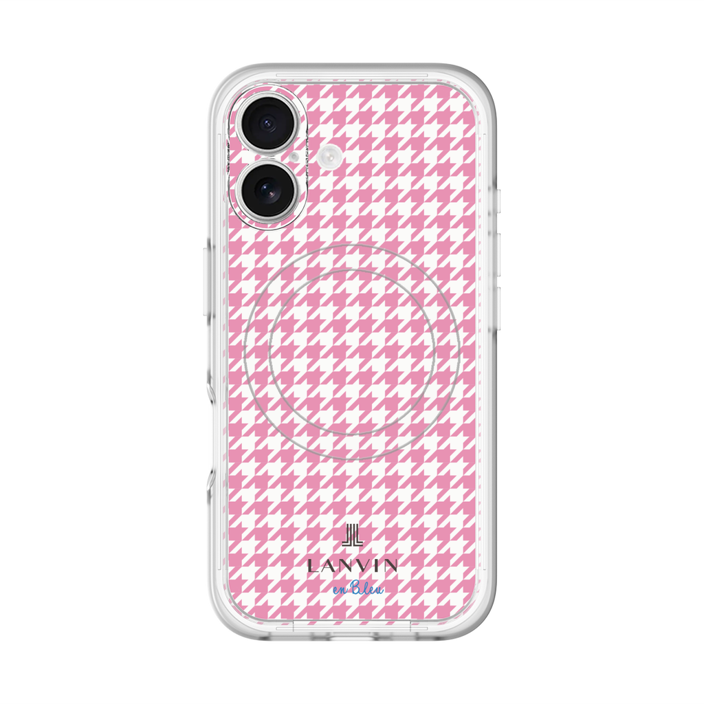 Houndstooth Pattern Pink with LANVIN en Bleu logo- ランバン 千鳥格子柄 ピンク