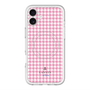 スリムプロテクションプレミアムケース with MagSafe［ Houndstooth Pattern Pink with LANVIN en Bleu logo- ランバン 千鳥格子柄 ピンク ］