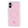 スリムプロテクションプレミアムケース with MagSafe［ Houndstooth Pattern Pink with LANVIN en Bleu logo- ランバン 千鳥格子柄 ピンク ］