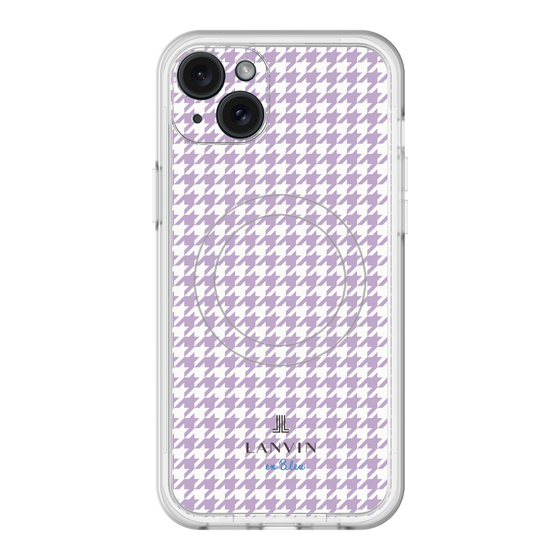 スリムプロテクションプレミアムケース with MagSafe［ Houndstooth Pattern Purple -with LANVIN en Bleu logo ランバン 千鳥格子柄 パープル ］