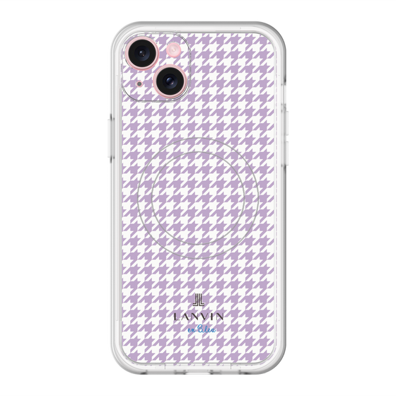 スリムプロテクションプレミアムケース with MagSafe［ Houndstooth Pattern Purple -with LANVIN en Bleu logo ランバン 千鳥格子柄 パープル ］