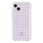 スリムプロテクションプレミアムケース with MagSafe［ Houndstooth Pattern Purple -with LANVIN en Bleu logo ランバン 千鳥格子柄 パープル ］