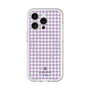 スリムプロテクションプレミアムケース with MagSafe［ Houndstooth Pattern Purple -with LANVIN en Bleu logo ランバン 千鳥格子柄 パープル ］