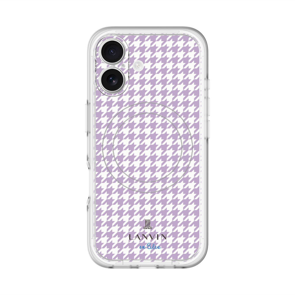 Houndstooth Pattern Purple -with LANVIN en Bleu logo ランバン 千鳥格子柄 パープル