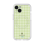 スリムプロテクションプレミアムケース with MagSafe［ Houndstooth Pattern Green with LANVIN en Bleu logo- ランバン 千鳥格子柄 グリーン ］