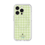 スリムプロテクションプレミアムケース with MagSafe［ Houndstooth Pattern Green with LANVIN en Bleu logo- ランバン 千鳥格子柄 グリーン ］