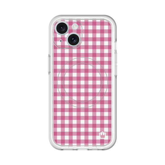 スリムプロテクションプレミアムケース with MagSafe［ Checkered Pink - ギンガムチェック ピンク ］
